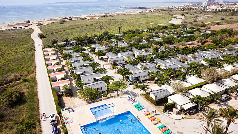 Vente privée Camping Castell Mar – Vue aérienne du camping Castell Mar à 400 m de la plage