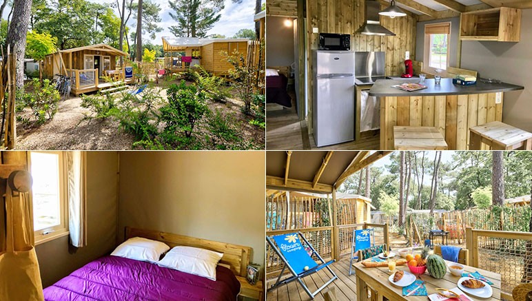 Vente privée Camping 4* Les Biches – Vous séjournerez en cabane SWEETFLOWER PREMIUM pour 4 personnes