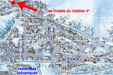 Vente privée Résidence LAGRANGE Prestige Les Chalets du Galibier 4*  – Plan de la station