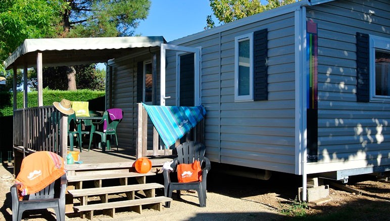 Vente privée Camping 5* Le Trianon – Votre mobil-home équipé avec terrasse