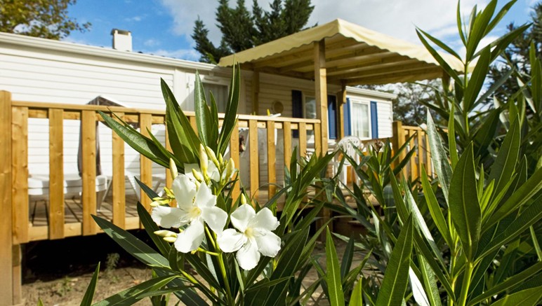 Vente privée Camping 4* Le Roussillon – Les mobil-homes du camping avec terrasse